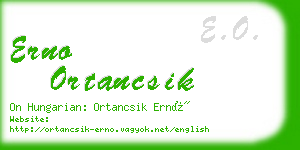 erno ortancsik business card